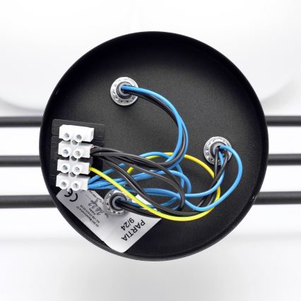 Kiinteä kattokruunu MOON 6xE27/15W/230V musta