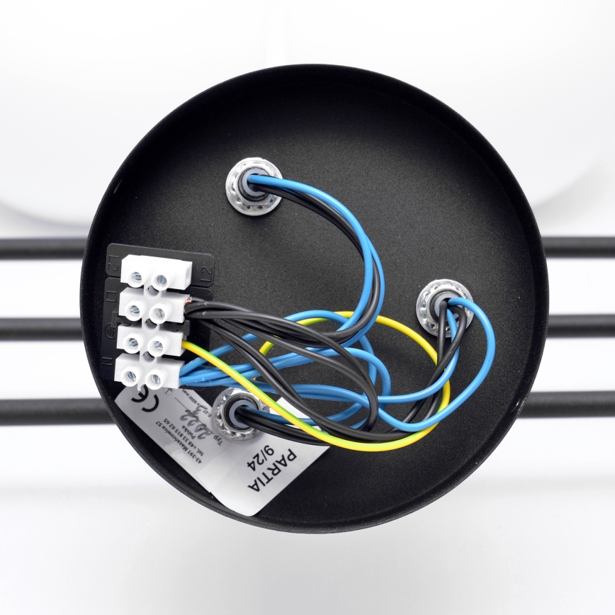 Kiinteä kattokruunu MOON 6xE27/15W/230V musta