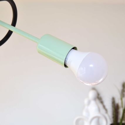 Kiinteä kattokruunu OXFORD 4xE27/15W/230V musta/vihreä