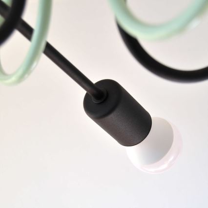 Kiinteä kattokruunu OXFORD 4xE27/15W/230V musta/vihreä