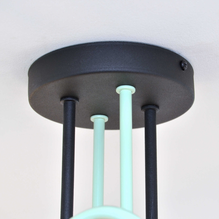 Kiinteä kattokruunu OXFORD 4xE27/15W/230V musta/vihreä