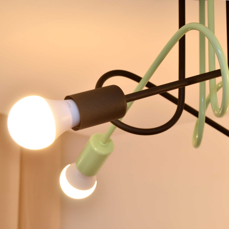 Kiinteä kattokruunu OXFORD 4xE27/15W/230V musta/vihreä