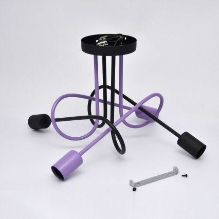 Kiinteä kattokruunu OXFORD 4xE27/15W/230V musta/violetti