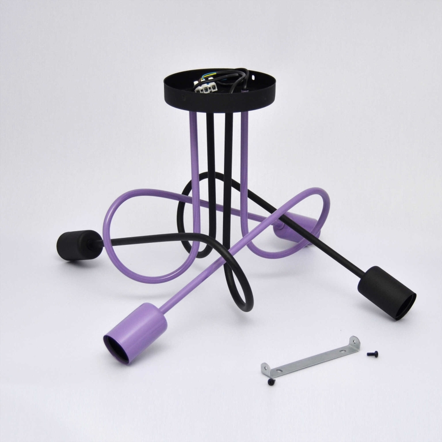 Kiinteä kattokruunu OXFORD 4xE27/15W/230V musta/violetti