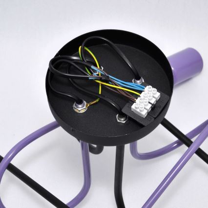 Kiinteä kattokruunu OXFORD 4xE27/15W/230V musta/violetti