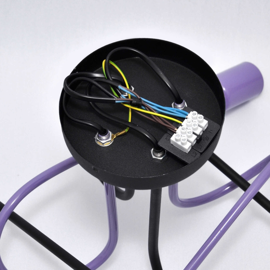 Kiinteä kattokruunu OXFORD 4xE27/15W/230V musta/violetti