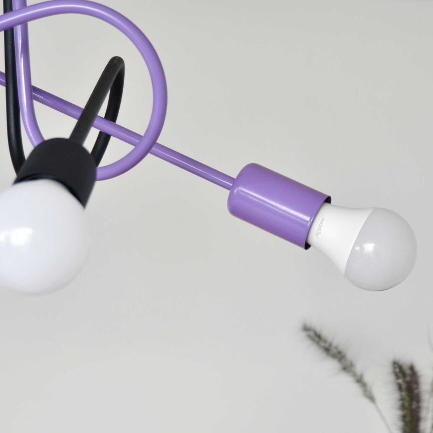 Kiinteä kattokruunu OXFORD 4xE27/15W/230V musta/violetti