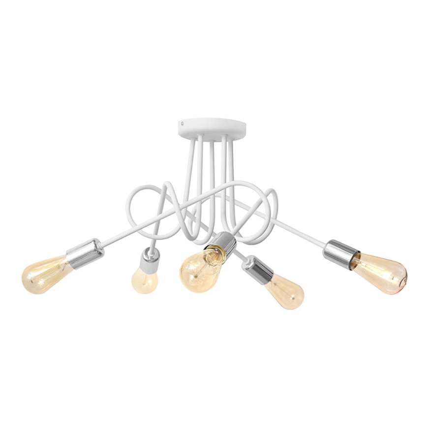 Kiinteä kattokruunu OXFORD 5xE27/15W/230V valkoinen