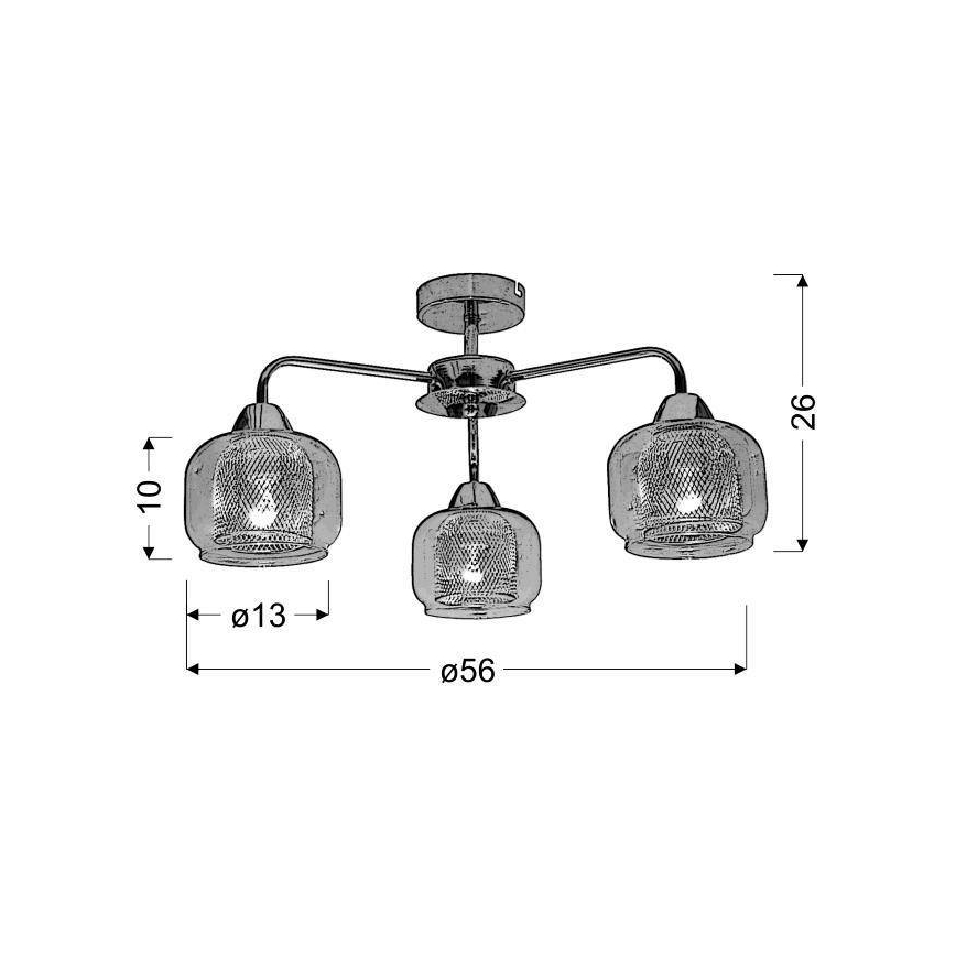 Kiinteä kattokruunu RAY 3xE14/40W/230V