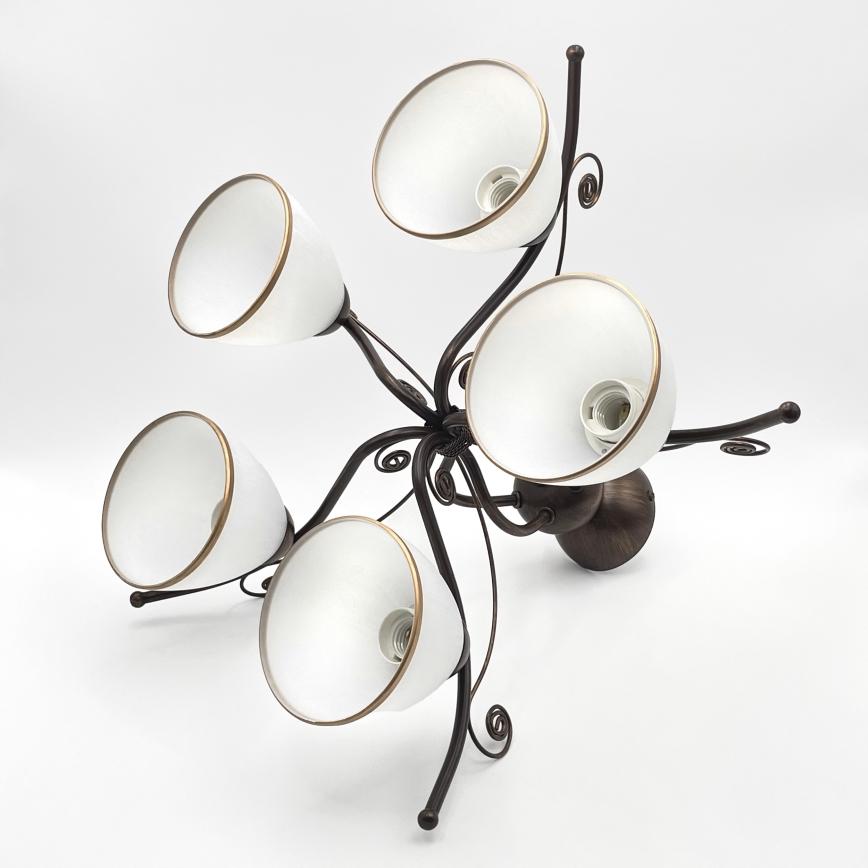 Kiinteä kattokruunu RETRO 5xE27/60W/230V pronssi patina