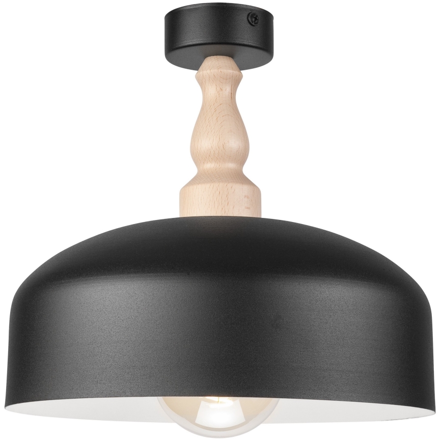 Kiinteä kattokruunu RINA 1xE27/15W/230V musta/pyökki