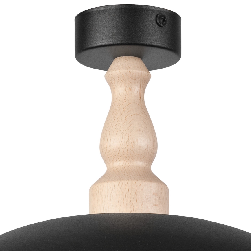 Kiinteä kattokruunu RINA 1xE27/15W/230V musta/pyökki