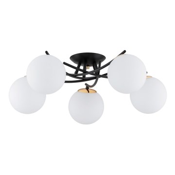 Kiinteä kattokruunu SAVI 5xE14/10W/230V musta/kulta