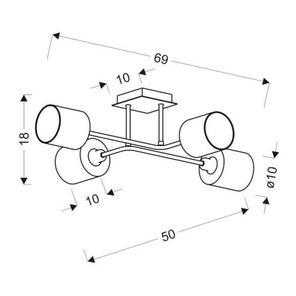 Kiinteä kattokruunu SAX 4xE14/40W/230V