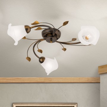 Kiinteä kattokruunu SISI 3xE14/40W/230V halkaisija 60 cm pronssi/patina