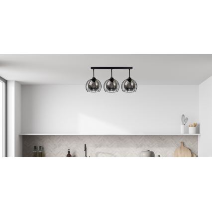Kiinteä kattokruunu SOLO BLACK 3xE27/60W/230V