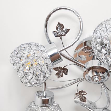 Kiinteä kattokruunu SOPHIA 5xE27/15W/230V kiiltävä kromi/läpinäkyvä