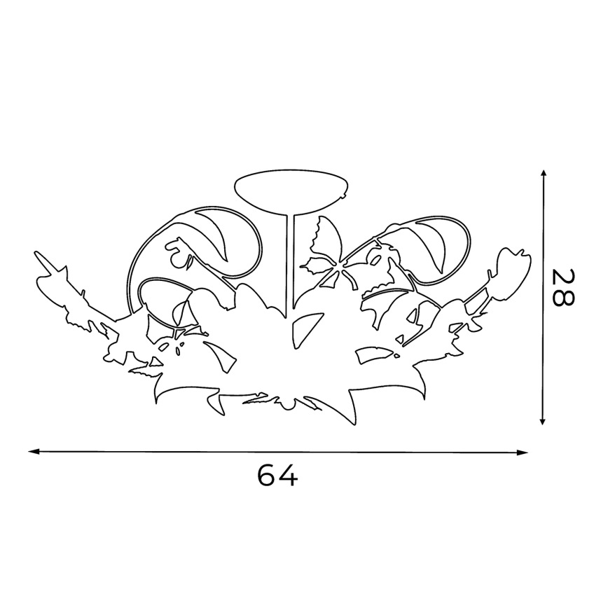 Kiinteä kattokruunu SUMMER 5xE14/60W/230V