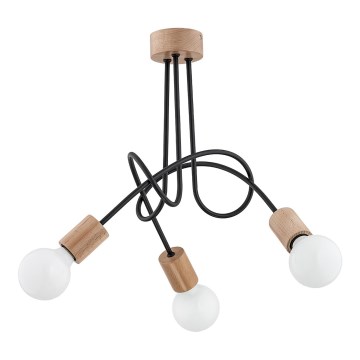 Kiinteä kattokruunu TANGO 3xE27/15W/230V ruskea/musta