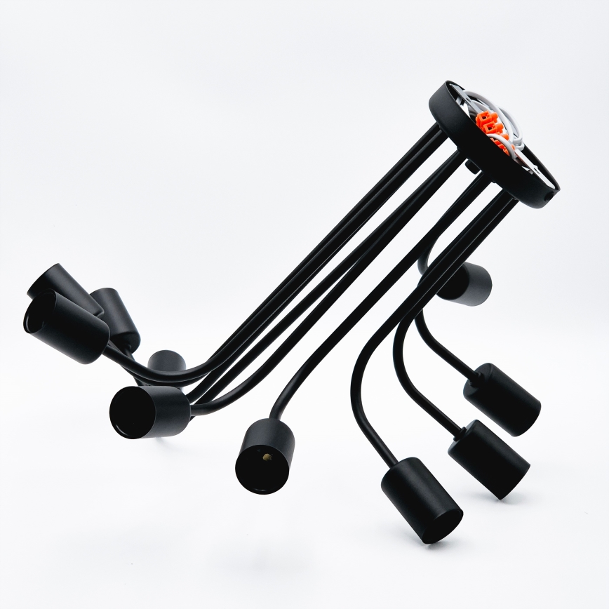 Kiinteä kattokruunu TRINITY 10xE27/15W/230V musta