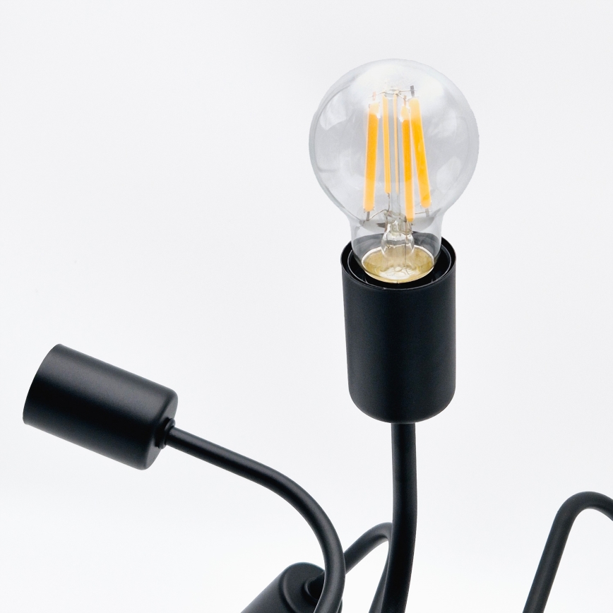 Kiinteä kattokruunu TRINITY 10xE27/15W/230V musta