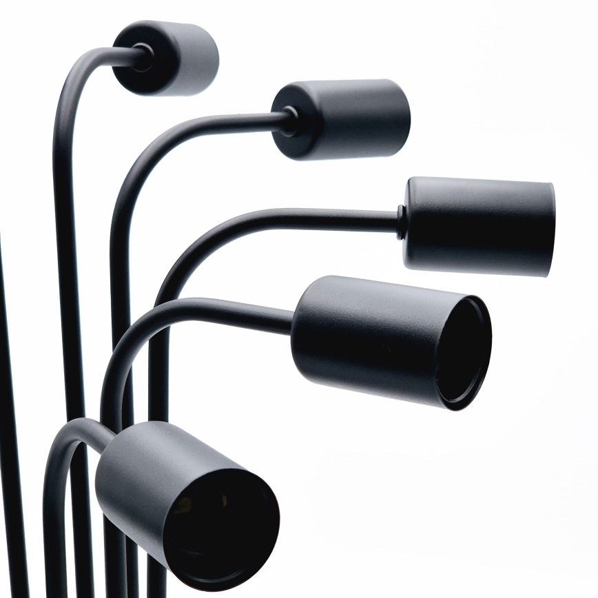 Kiinteä kattokruunu TRINITY 10xE27/15W/230V musta