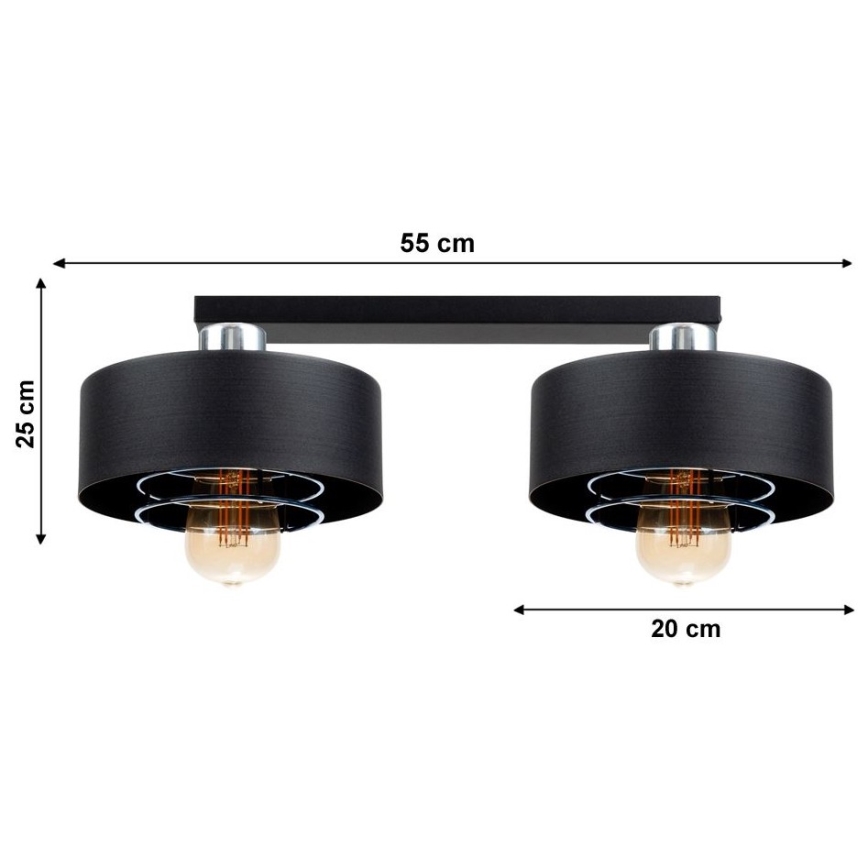 Kiinteä kattokruunu VEST 2xE27/60W/230V