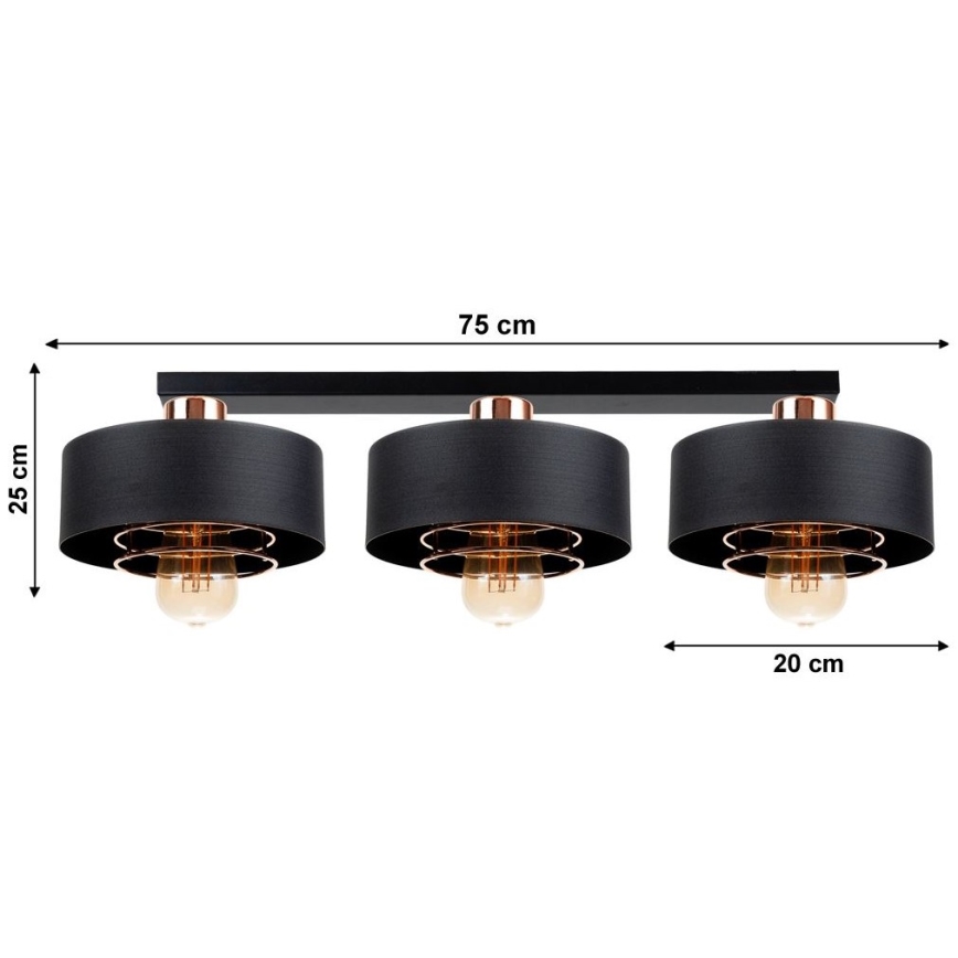 Kiinteä kattokruunu VEST 3xE27/60W/230V