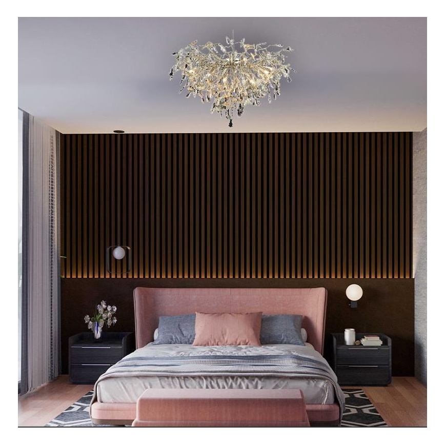 Kiinteä kristallikruunu 12xG9/40W/230V kiiltävä kromi