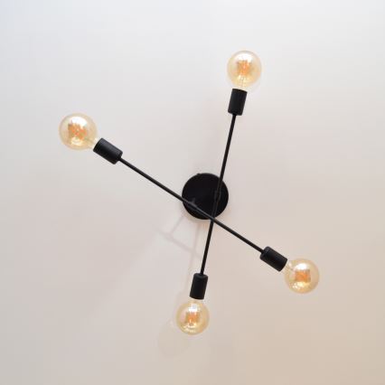 Kiinteä LED-kattokruunu CAMBRIDGE 4xE27/8W/230V musta