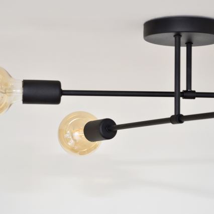 Kiinteä LED-kattokruunu CAMBRIDGE 4xE27/8W/230V musta