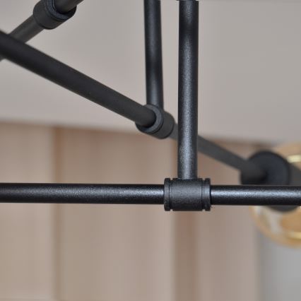 Kiinteä LED-kattokruunu CAMBRIDGE 6xE27/8W/230V musta