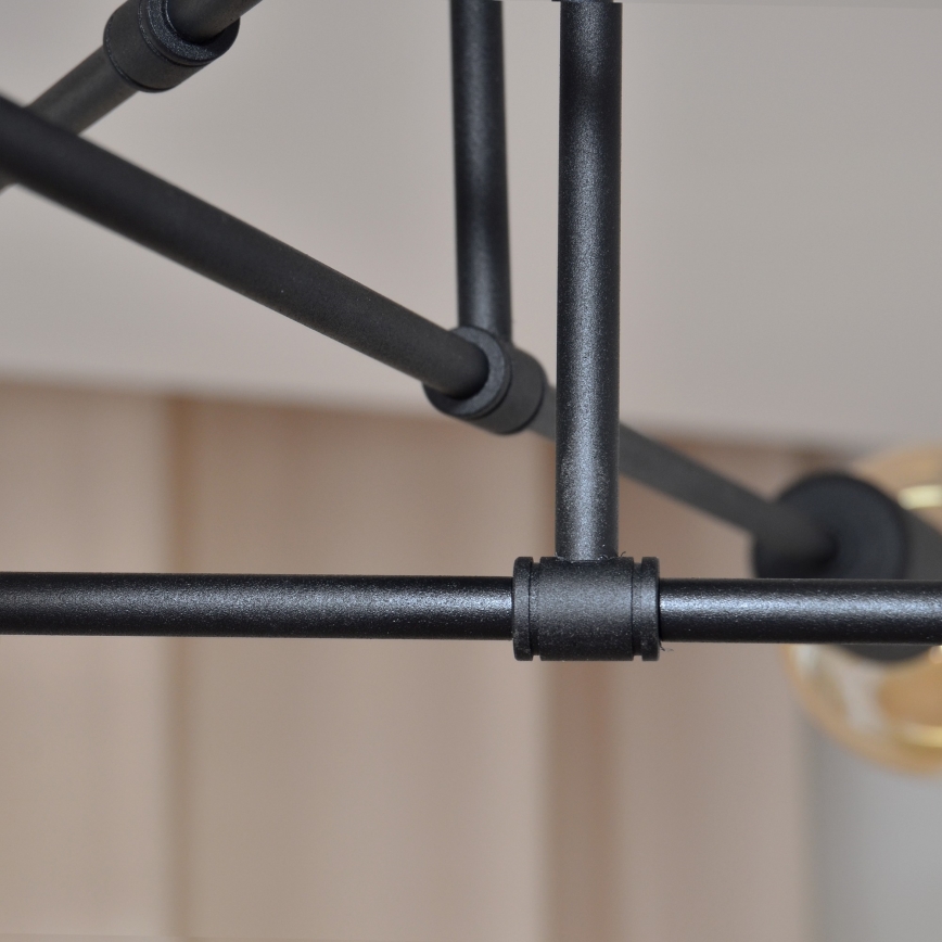 Kiinteä LED-kattokruunu CAMBRIDGE 6xE27/8W/230V musta