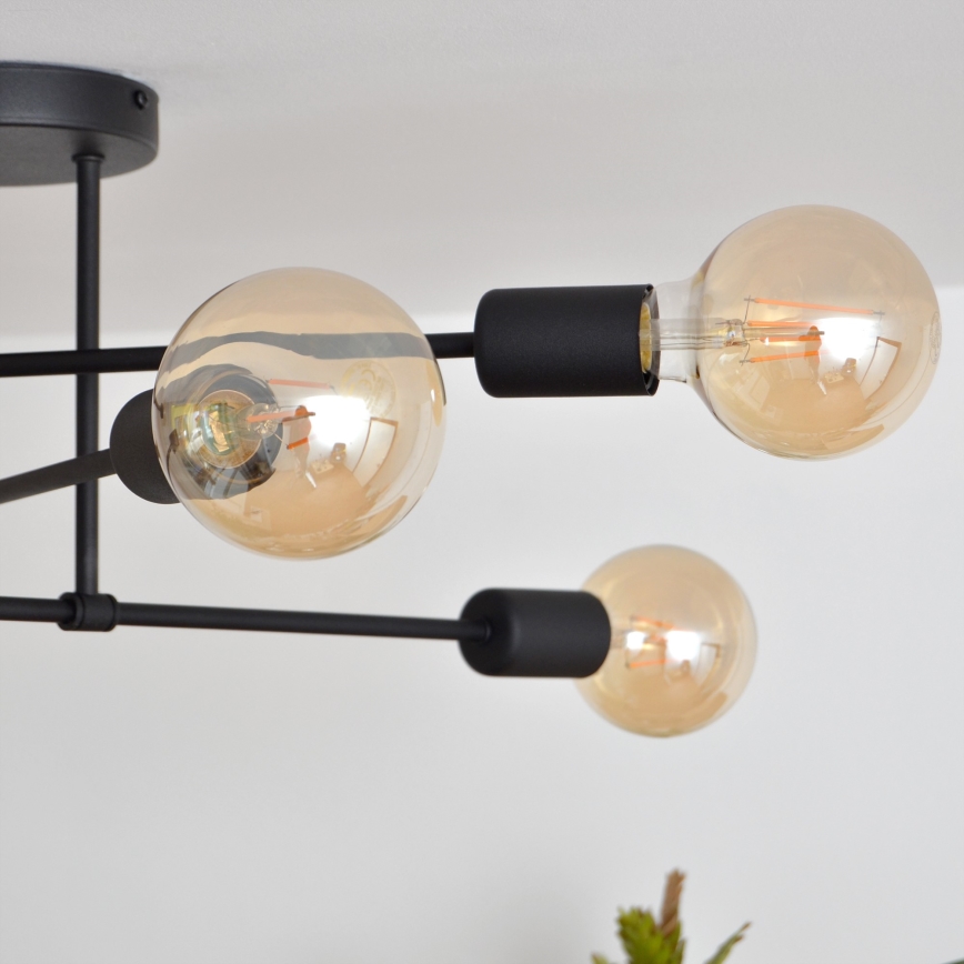 Kiinteä LED-kattokruunu CAMBRIDGE 6xE27/8W/230V musta