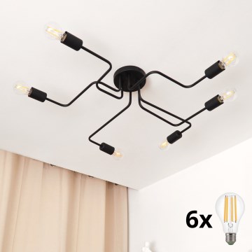 Kiinteä LED-kattokruunu TUBE 6xE27/15W/230V