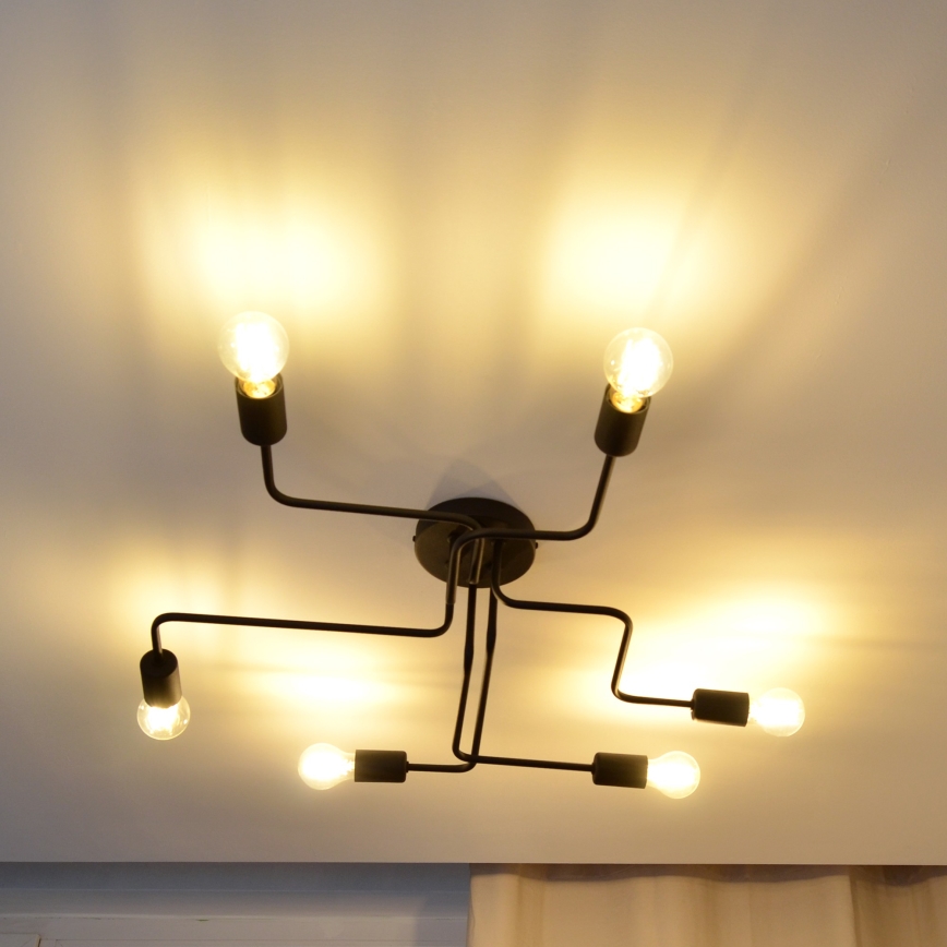 Kiinteä LED-kattokruunu TUBE 6xE27/15W/230V