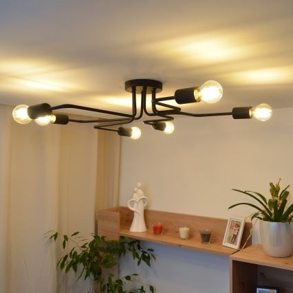 Kiinteä LED-kattokruunu TUBE 6xE27/15W/230V