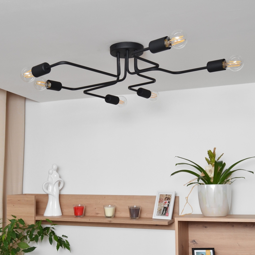 Kiinteä LED-kattokruunu TUBE 6xE27/15W/230V