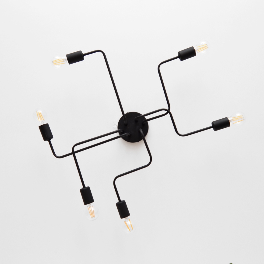 Kiinteä LED-kattokruunu TUBE 6xE27/15W/230V