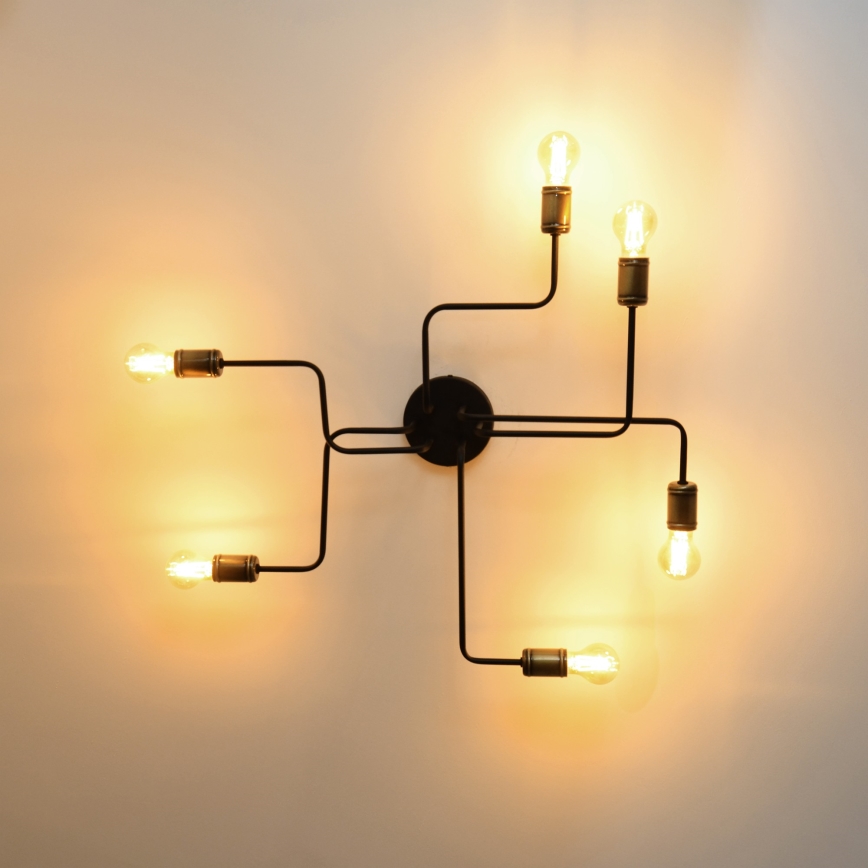 Kiinteä LED-kattokruunu TUBE 6xE27/15W/230V