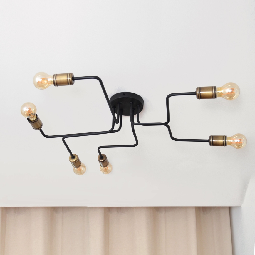 Kiinteä LED-kattokruunu TUBE 6xE27/15W/230V