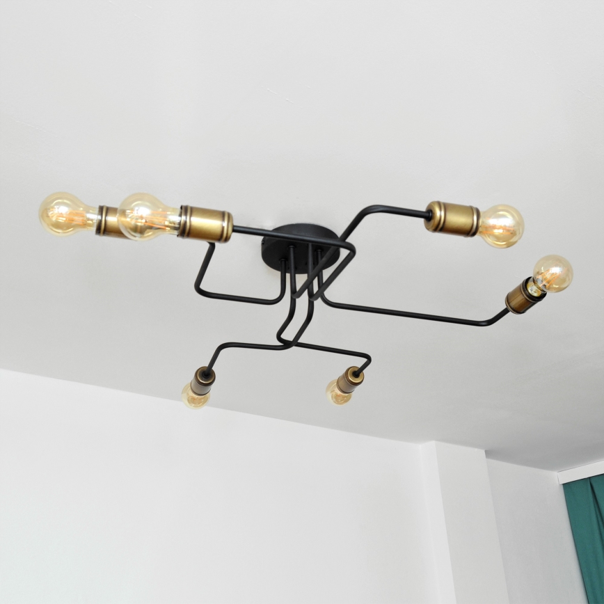 Kiinteä LED-kattokruunu TUBE 6xE27/15W/230V