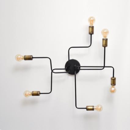 Kiinteä LED-kattokruunu TUBE 6xE27/15W/230V