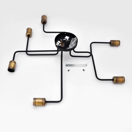 Kiinteä LED-kattokruunu TUBE 6xE27/15W/230V