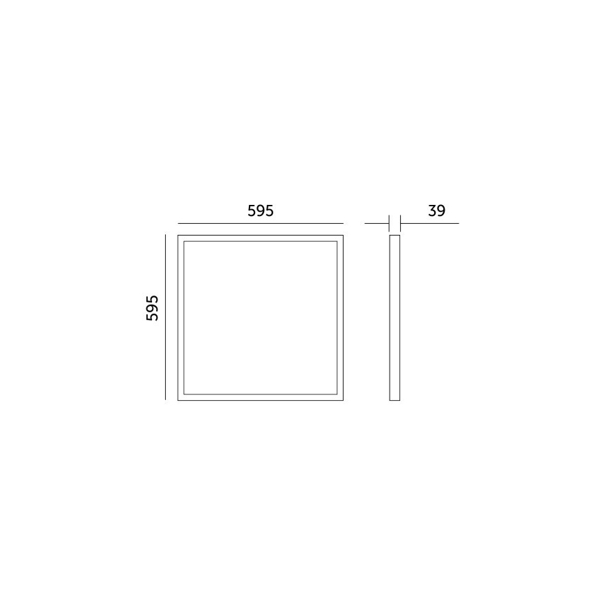 Kiinteä LED-paneeli BRISBANE LED/36W/230V 4000K 59,5x59,5 cm musta