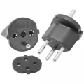 Kiinteä SCHUKO/J-adapteri Sveitsiin, 230 V, IP44, musta