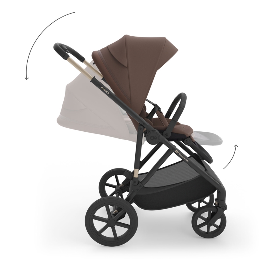 KINDERKRAFT - 3-in-1 yhdistelmävaunut PRIME 3 Velvet Mocca