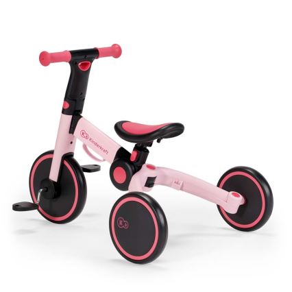 KINDERKRAFT - Lasten potkupyörä 3-in-1 4TRIKE vaaleanpunainen