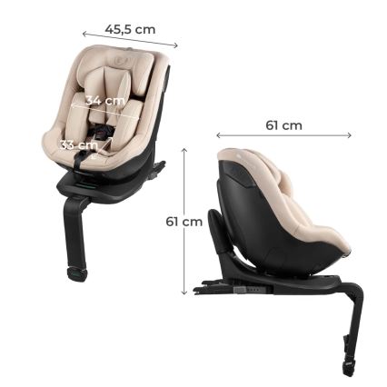 KINDERKRAFT - Auton turvaistuin I-GUARD i-Size kääntyvällä alustalla 40-105 cm beige