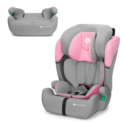 KINDERKRAFT - Autonistuin COMFORT UP i-Koko (76-150 cm) harmaa/vaaleanpunainen